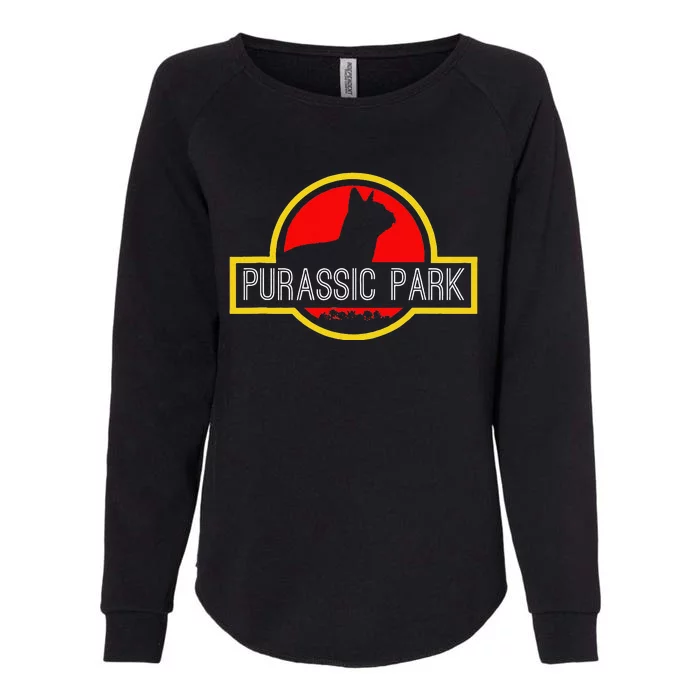 Purassic Park Cat Funny For Dinosaur Lovers Womens California Wash Sweatshirt