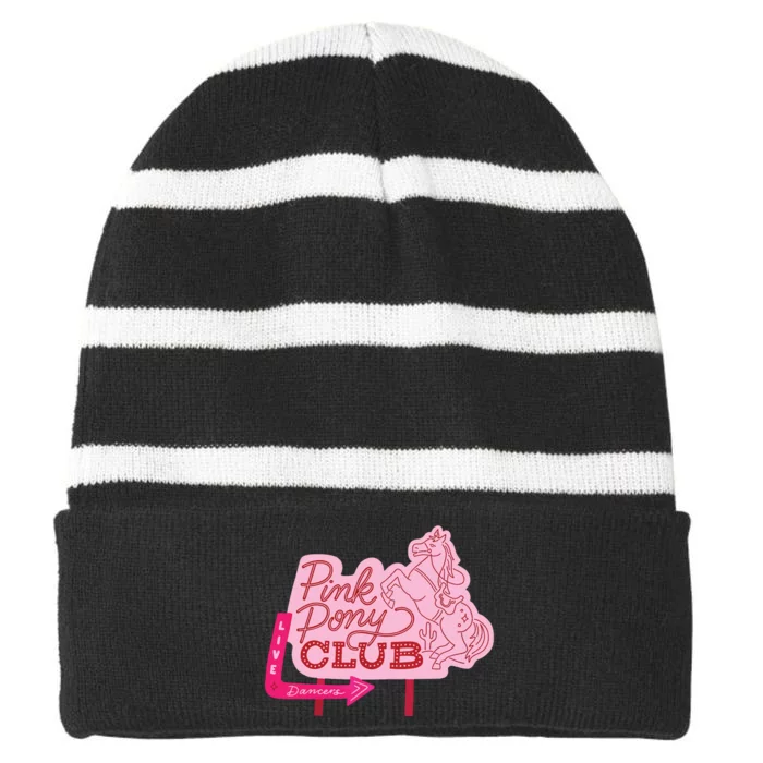 Pink Pony Club Striped Beanie with Solid Band