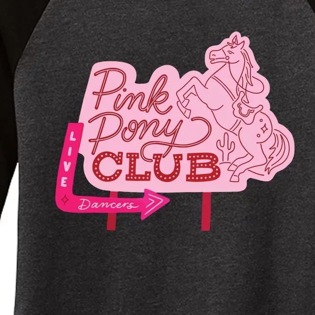 Pink Pony Club Women's Tri-Blend 3/4-Sleeve Raglan Shirt