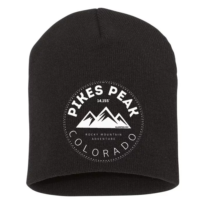 Pikes Peak Colorado Rocky Mountain Short Acrylic Beanie