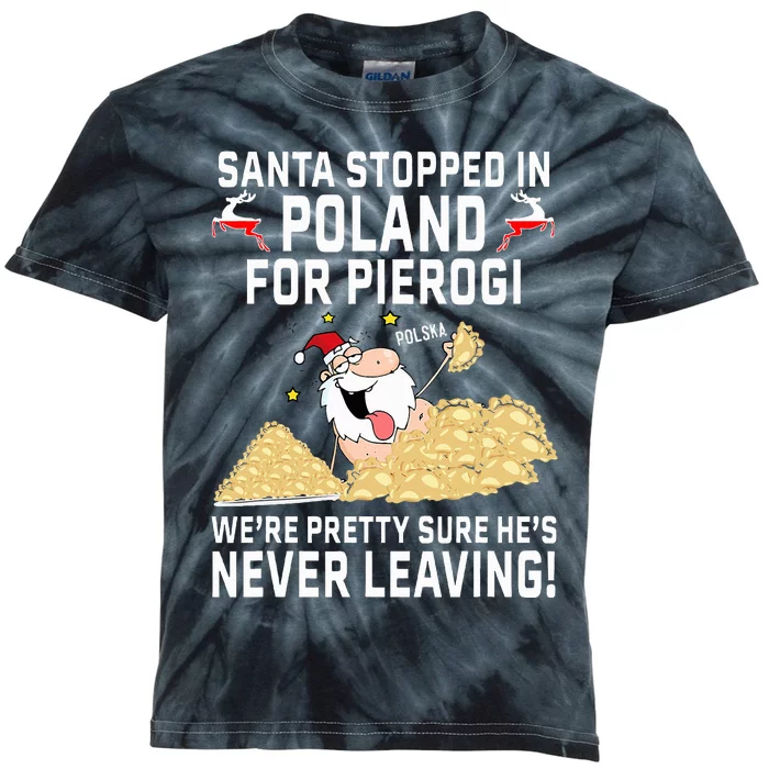 Pierogi Polish Christmas Santa Claus Poland Kids Tie-Dye T-Shirt