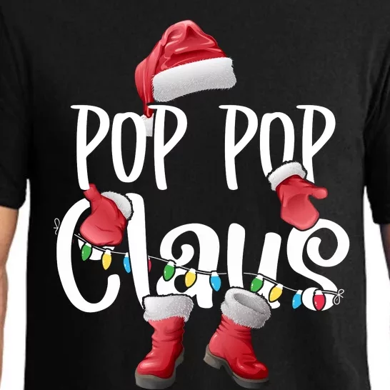 Pop Pop Claus Shirt Santa Hat Matching Christmas Family Group Pajama Set