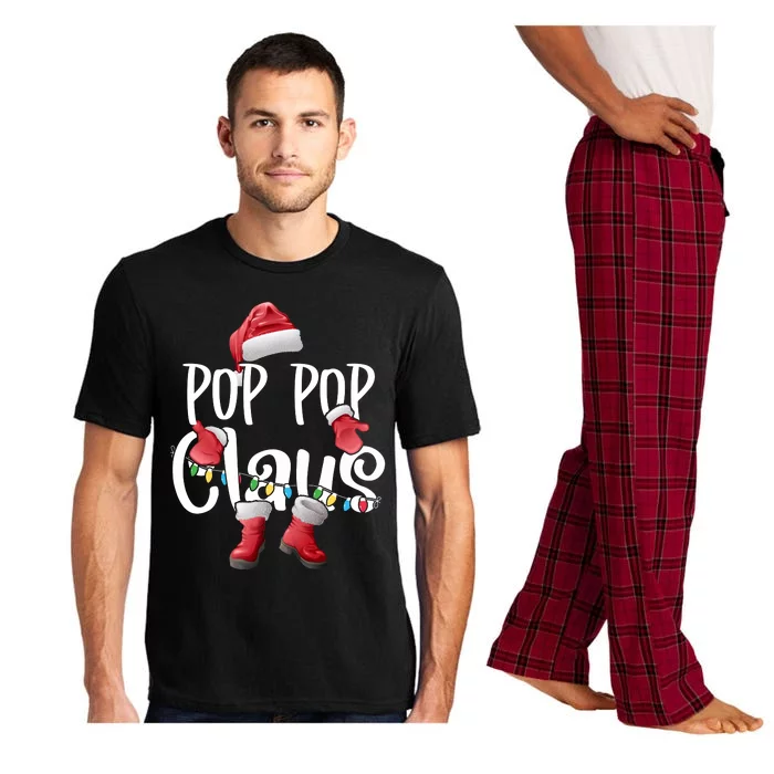 Pop Pop Claus Shirt Santa Hat Matching Christmas Family Group Pajama Set