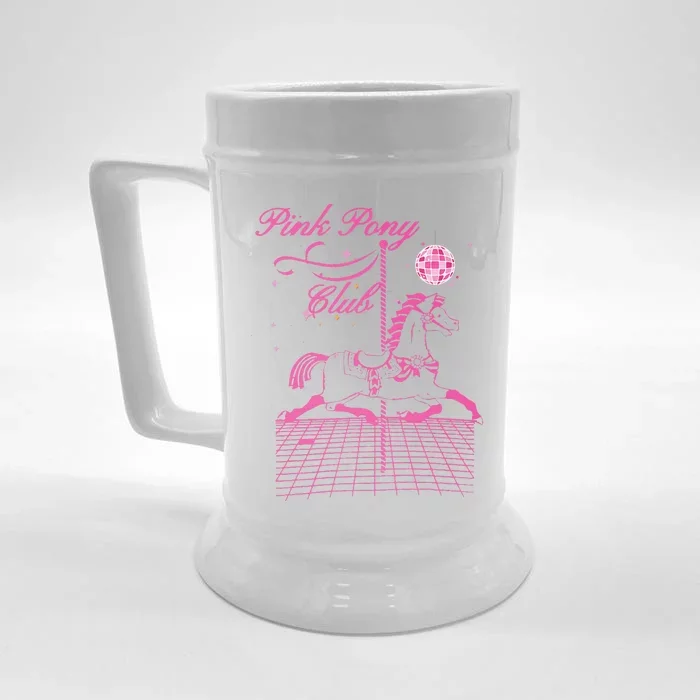 Pink Pony Club Groovy Birthday Cow Front & Back Beer Stein