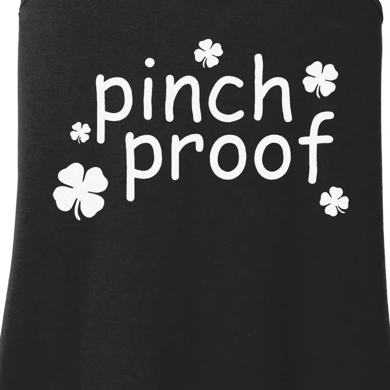 Pinch Proof Clover For Saint Patrick's Day Shamrocks Ladies Essential Tank