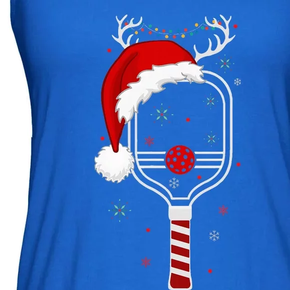 Pickleball Player Christmas Holiday Reindeer Xmas Ladies Essential Flowy Tank