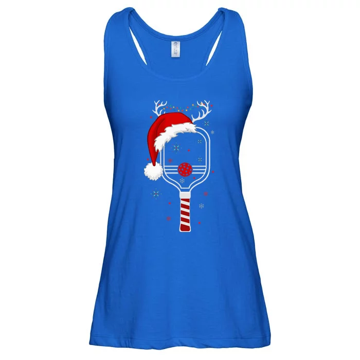 Pickleball Player Christmas Holiday Reindeer Xmas Ladies Essential Flowy Tank