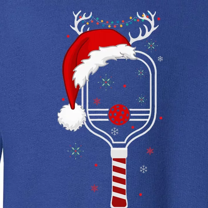 Pickleball Player Christmas Holiday Reindeer Xmas Toddler Sweatshirt