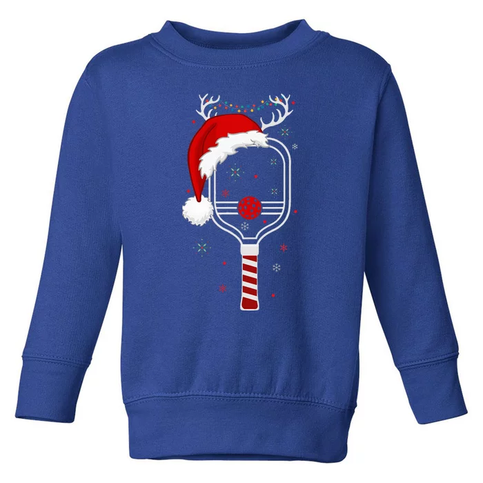 Pickleball Player Christmas Holiday Reindeer Xmas Toddler Sweatshirt