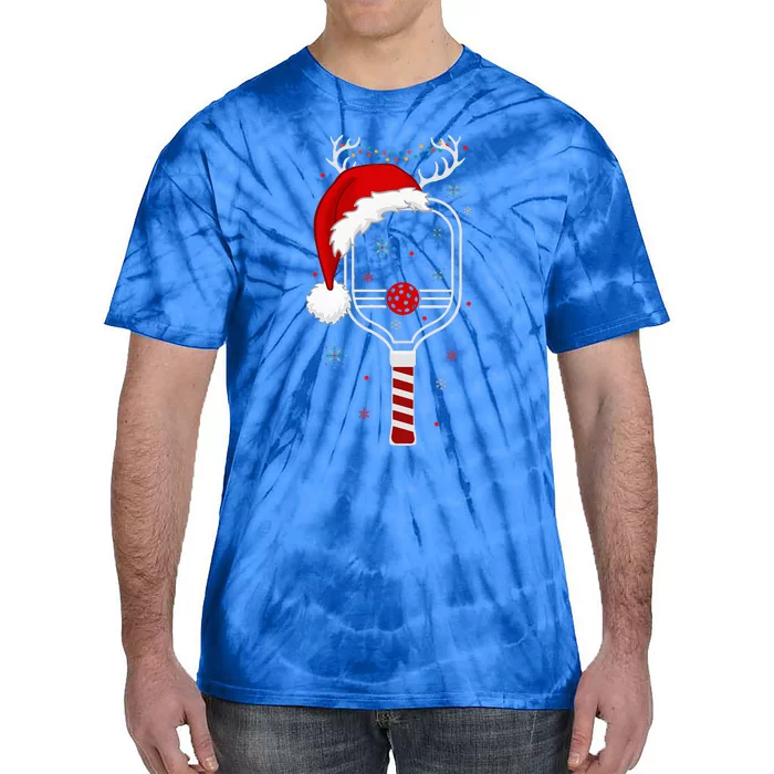 Pickleball Player Christmas Holiday Reindeer Xmas Tie-Dye T-Shirt