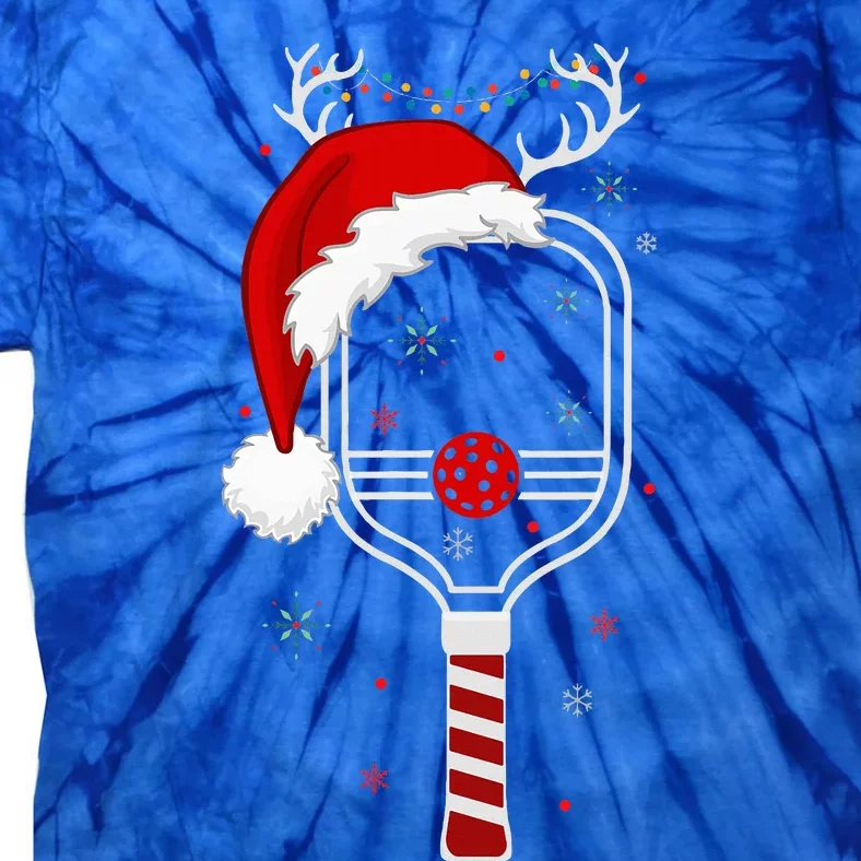 Pickleball Player Christmas Holiday Reindeer Xmas Tie-Dye T-Shirt