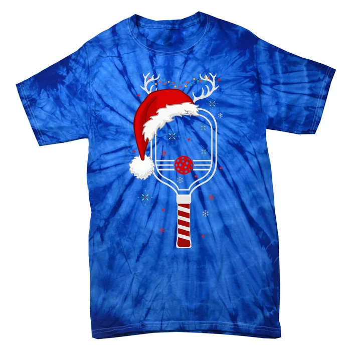 Pickleball Player Christmas Holiday Reindeer Xmas Tie-Dye T-Shirt