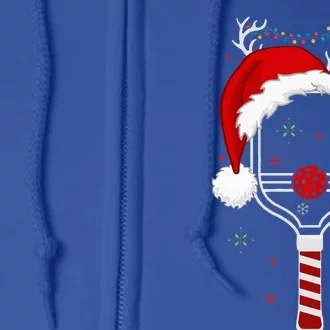 Pickleball Player Christmas Holiday Reindeer Xmas Full Zip Hoodie