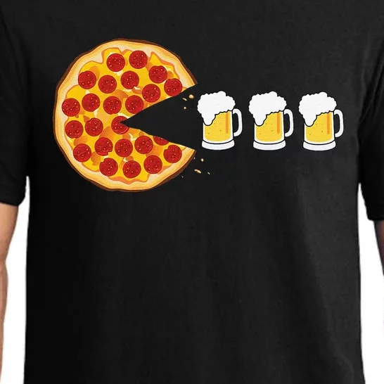 Pepperoni Pizza Chomping Draft Beer Funny Pizza Foodie Pajama Set