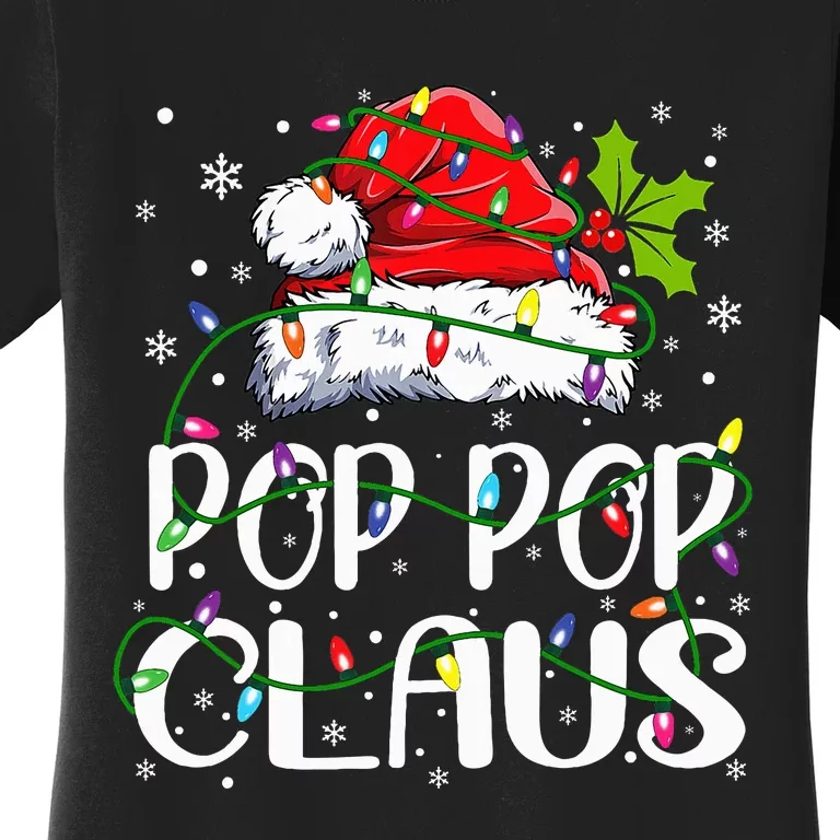 Pop Pop Claus  Christmas Lights Pajama Family Matching Women's T-Shirt