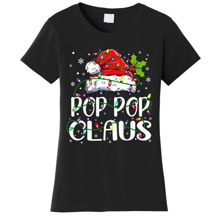 Pop Pop Claus  Christmas Lights Pajama Family Matching Women's T-Shirt