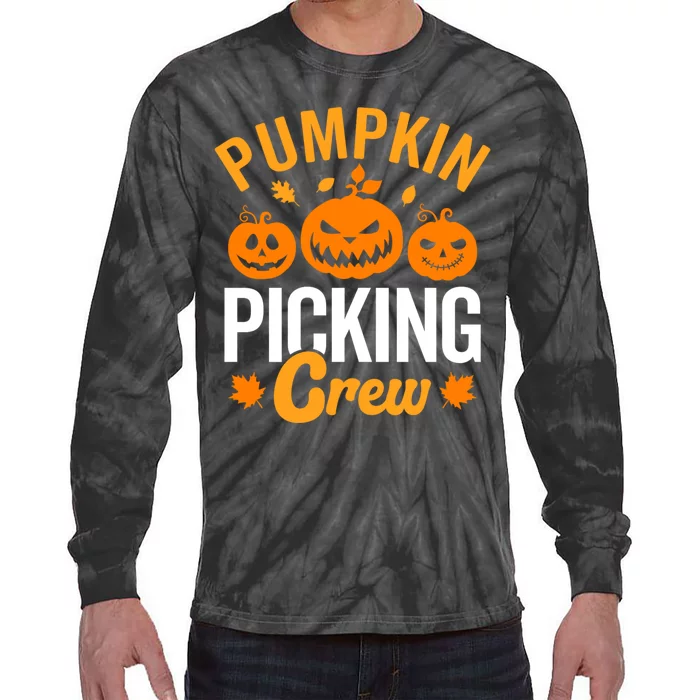 Pumpkin Picking Crew Tie-Dye Long Sleeve Shirt