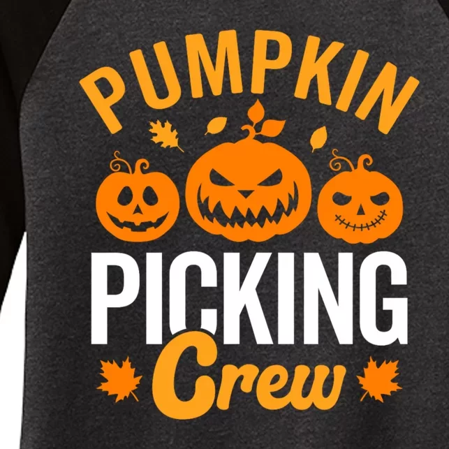 Pumpkin Picking Crew Women's Tri-Blend 3/4-Sleeve Raglan Shirt