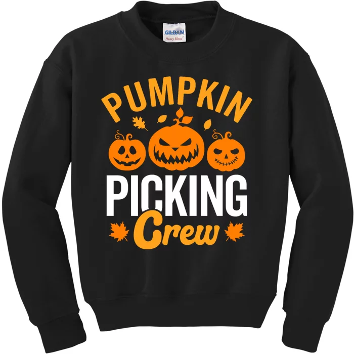 Pumpkin Picking Crew Kids Sweatshirt