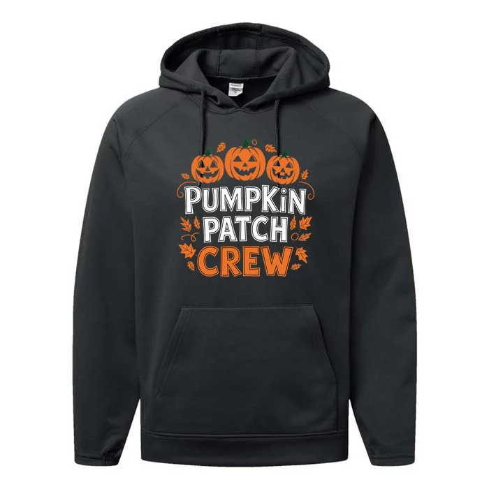 Pumpkin Patch Crew Funny Pumpkin Patch Squad Thanksgiving Performance Fleece Hoodie