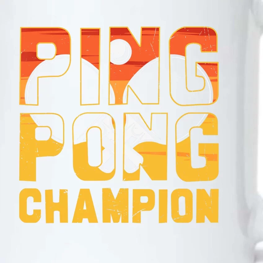 Ping Pong Champion Funny Table Tennis Player Retro Black Color Changing Mug