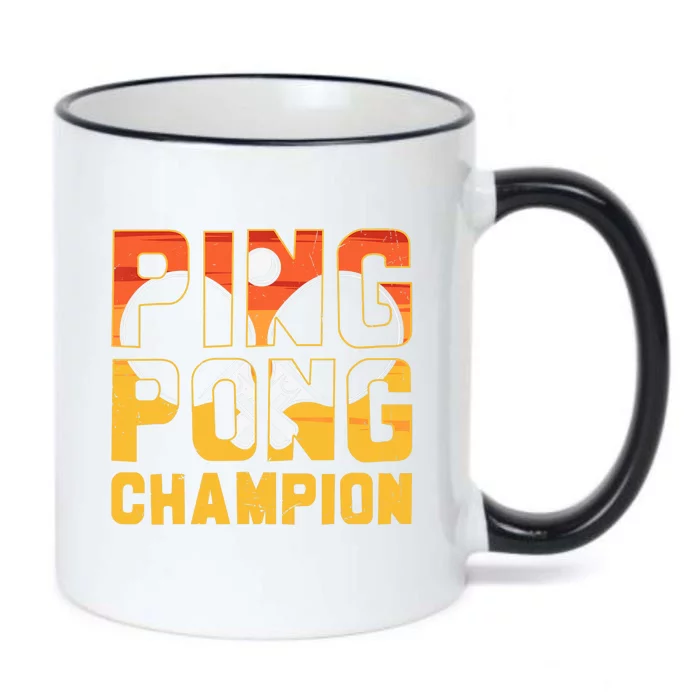 Ping Pong Champion Funny Table Tennis Player Retro Black Color Changing Mug