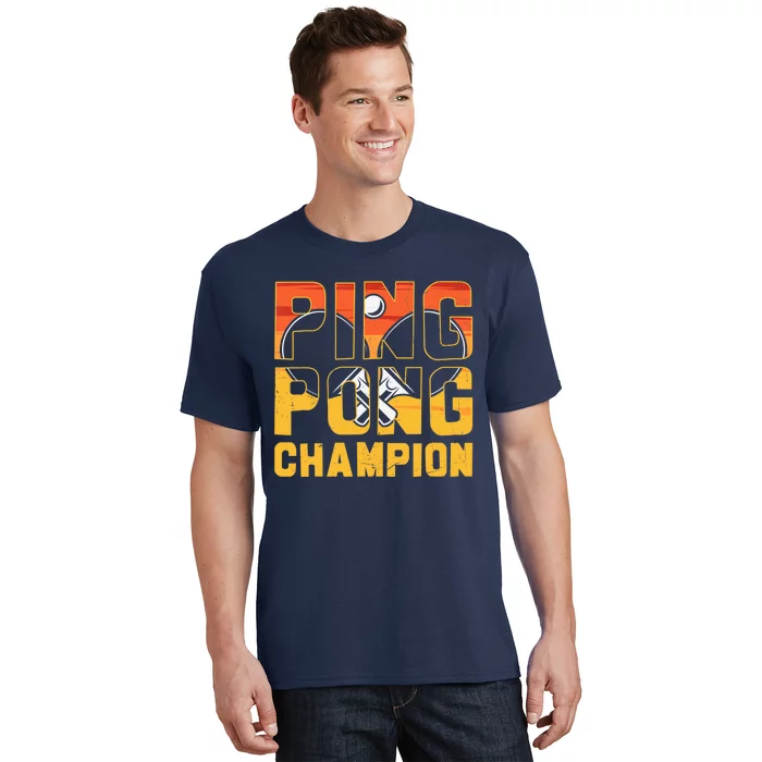 Ping Pong Champion Funny Table Tennis Player Retro T-Shirt