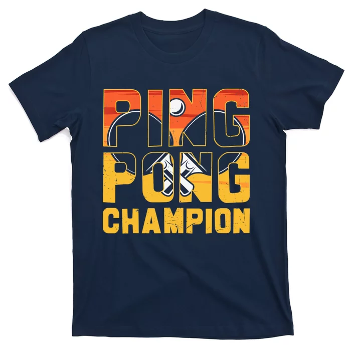 Ping Pong Champion Funny Table Tennis Player Retro T-Shirt