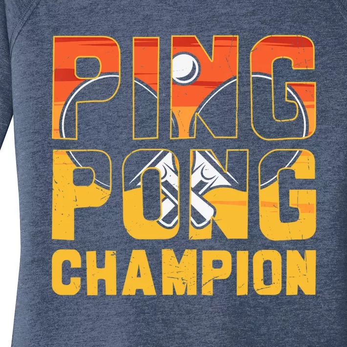 Ping Pong Champion Funny Table Tennis Player Retro Women's Perfect Tri Tunic Long Sleeve Shirt