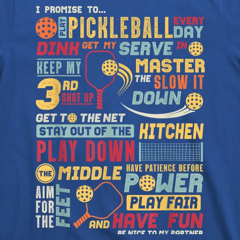 Pickleball Player Coach Funny Pickleball Pledge Gift For Fan T-Shirt