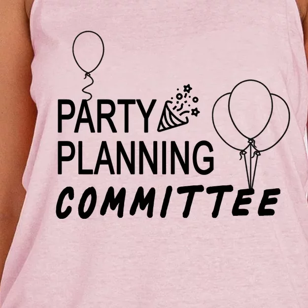 Party Planning Committee Women's Knotted Racerback Tank