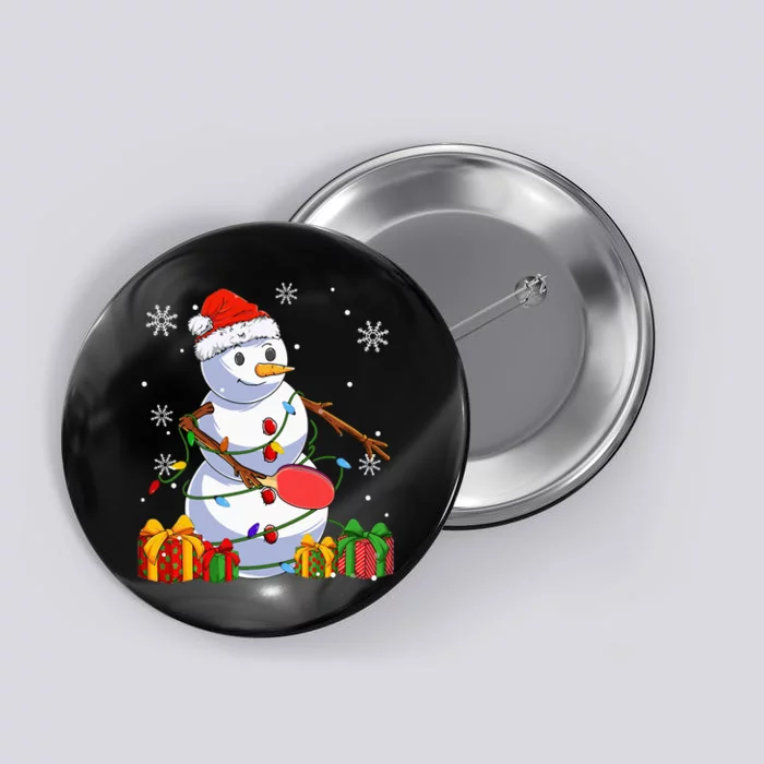 Ping Pong Christmas Snowman Wearing Santa Hat Pajamas Button