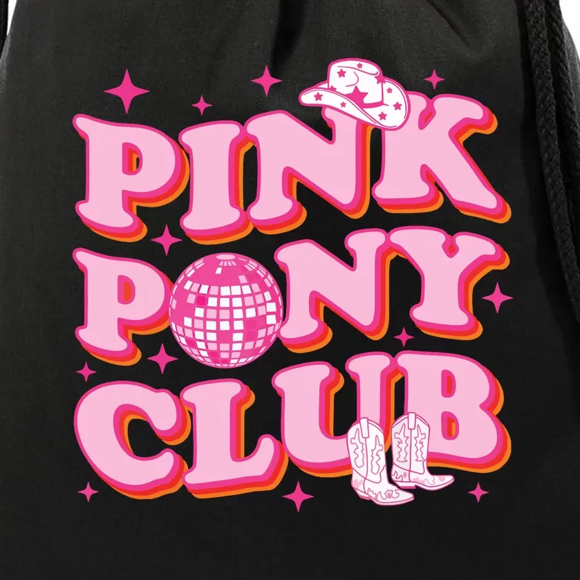 Pink Pony Club Drawstring Bag