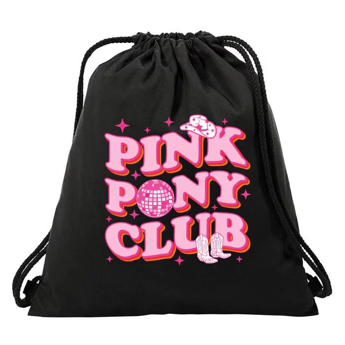 Pink Pony Club Drawstring Bag