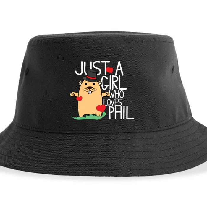 Punxsy Phils Cute Groundhog Day Holiday Design Sustainable Bucket Hat