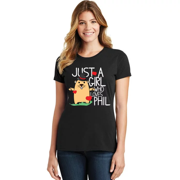 Punxsy Phils Cute Groundhog Day Holiday Design Women's T-Shirt