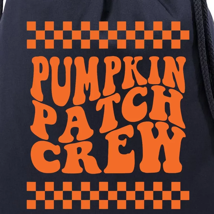 Pumpkin Patch Crew Matching Family Retro Halloween Groovy Drawstring Bag