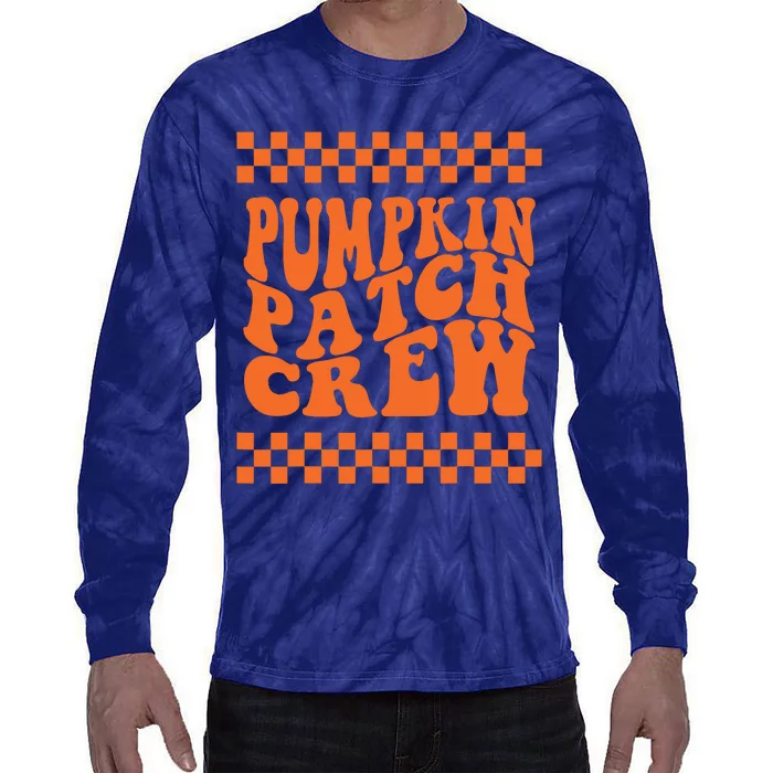 Pumpkin Patch Crew Matching Family Retro Halloween Groovy Tie-Dye Long Sleeve Shirt