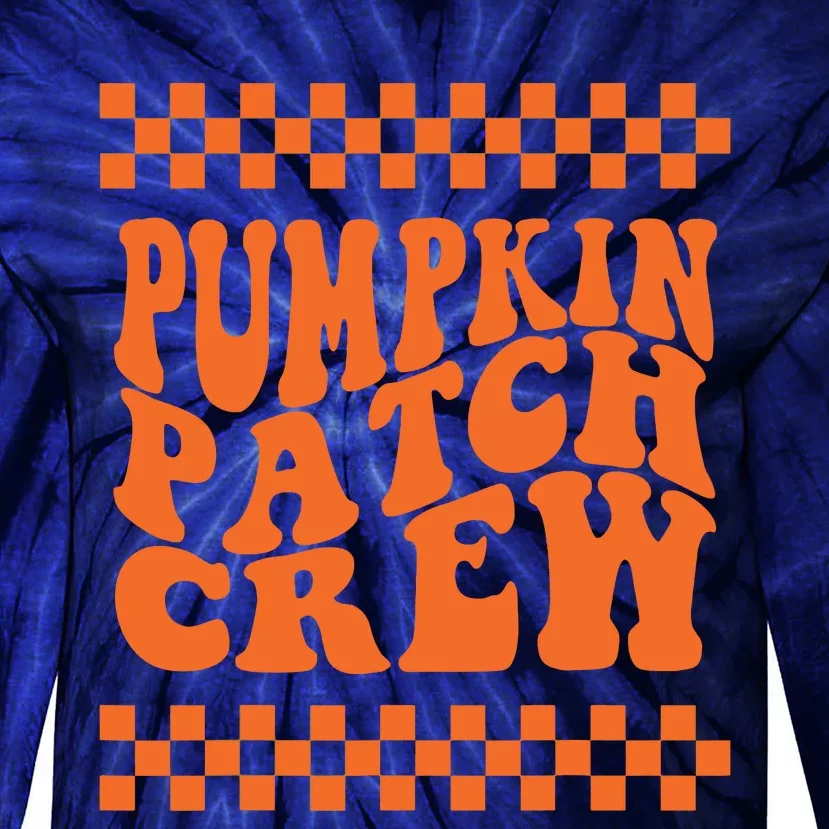 Pumpkin Patch Crew Matching Family Retro Halloween Groovy Tie-Dye Long Sleeve Shirt