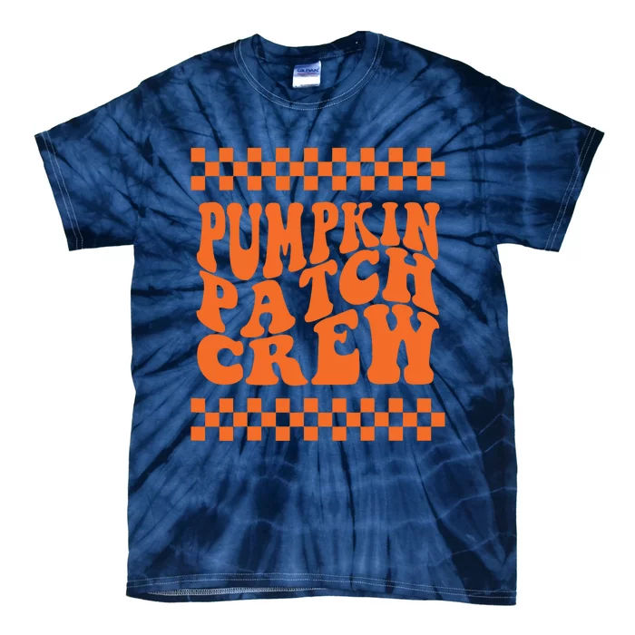 Pumpkin Patch Crew Matching Family Retro Halloween Groovy Tie-Dye T-Shirt