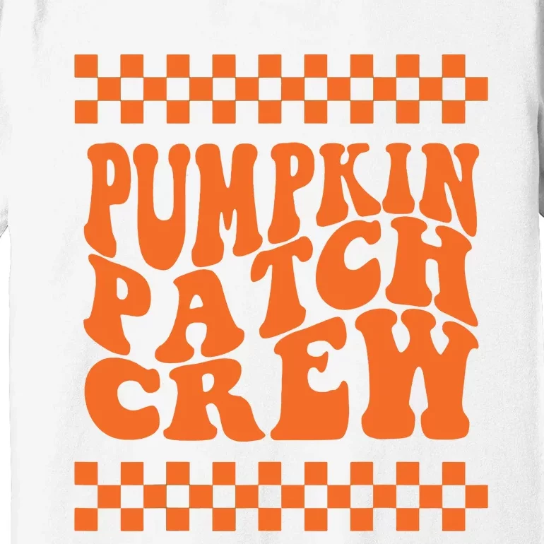 Pumpkin Patch Crew Matching Family Retro Halloween Groovy Premium T-Shirt