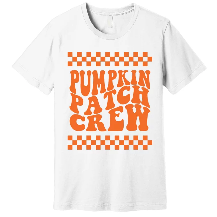 Pumpkin Patch Crew Matching Family Retro Halloween Groovy Premium T-Shirt