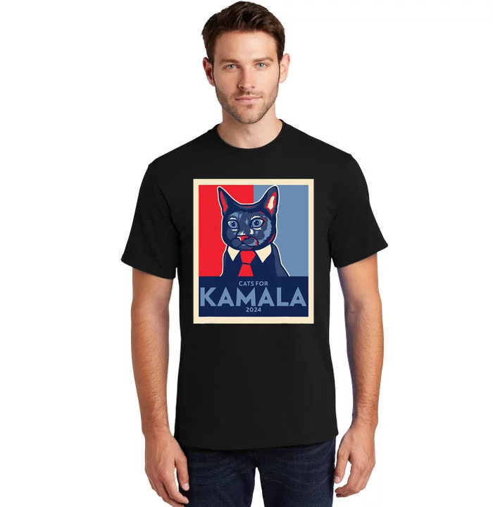 Politically Purrfect Cats For Kamala Harris 2024 President Tall T-Shirt