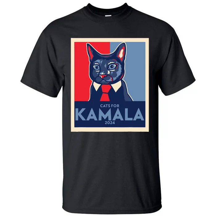 Politically Purrfect Cats For Kamala Harris 2024 President Tall T-Shirt