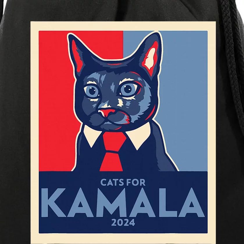 Politically Purrfect Cats For Kamala Harris 2024 President Drawstring Bag