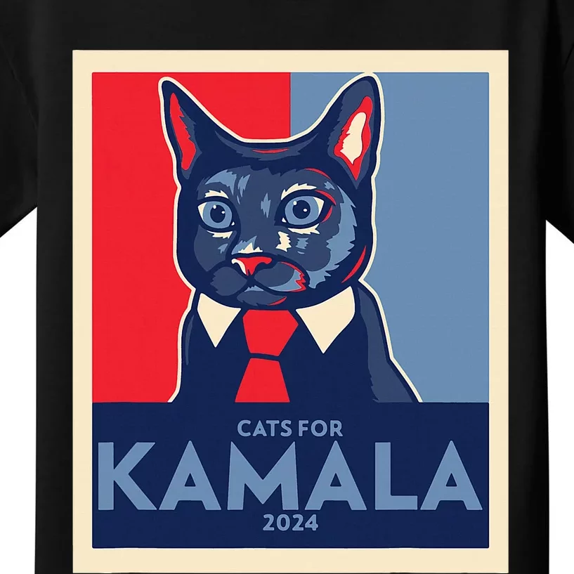 Politically Purrfect Cats For Kamala Harris 2024 President Kids T-Shirt