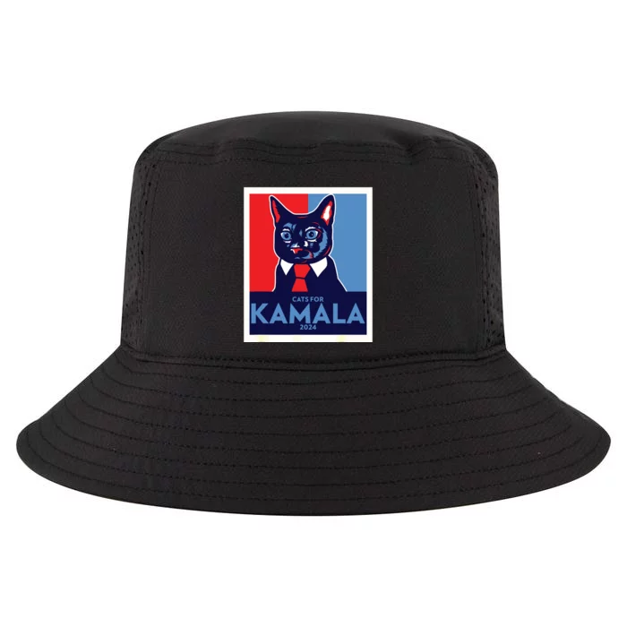 Politically Purrfect Cats For Kamala Harris 2024 President Cool Comfort Performance Bucket Hat