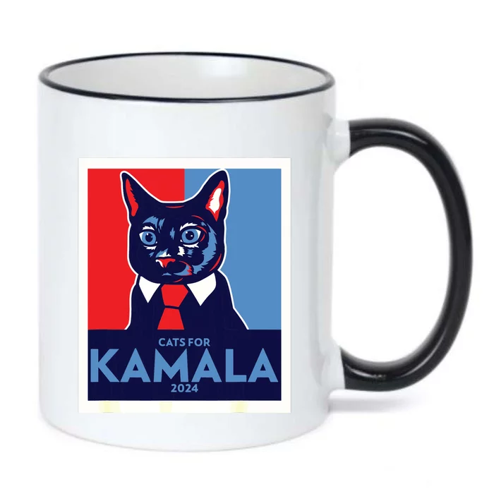 Politically Purrfect Cats For Kamala Harris 2024 President Black Color Changing Mug