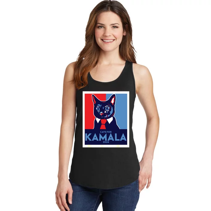 Politically Purrfect Cats For Kamala Harris 2024 President Ladies Essential Tank