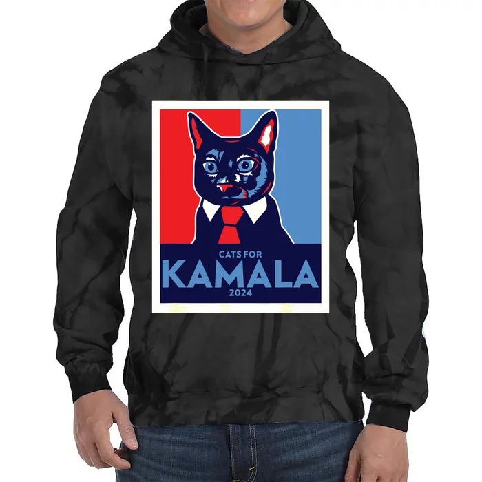 Politically Purrfect Cats For Kamala Harris 2024 President Tie Dye Hoodie